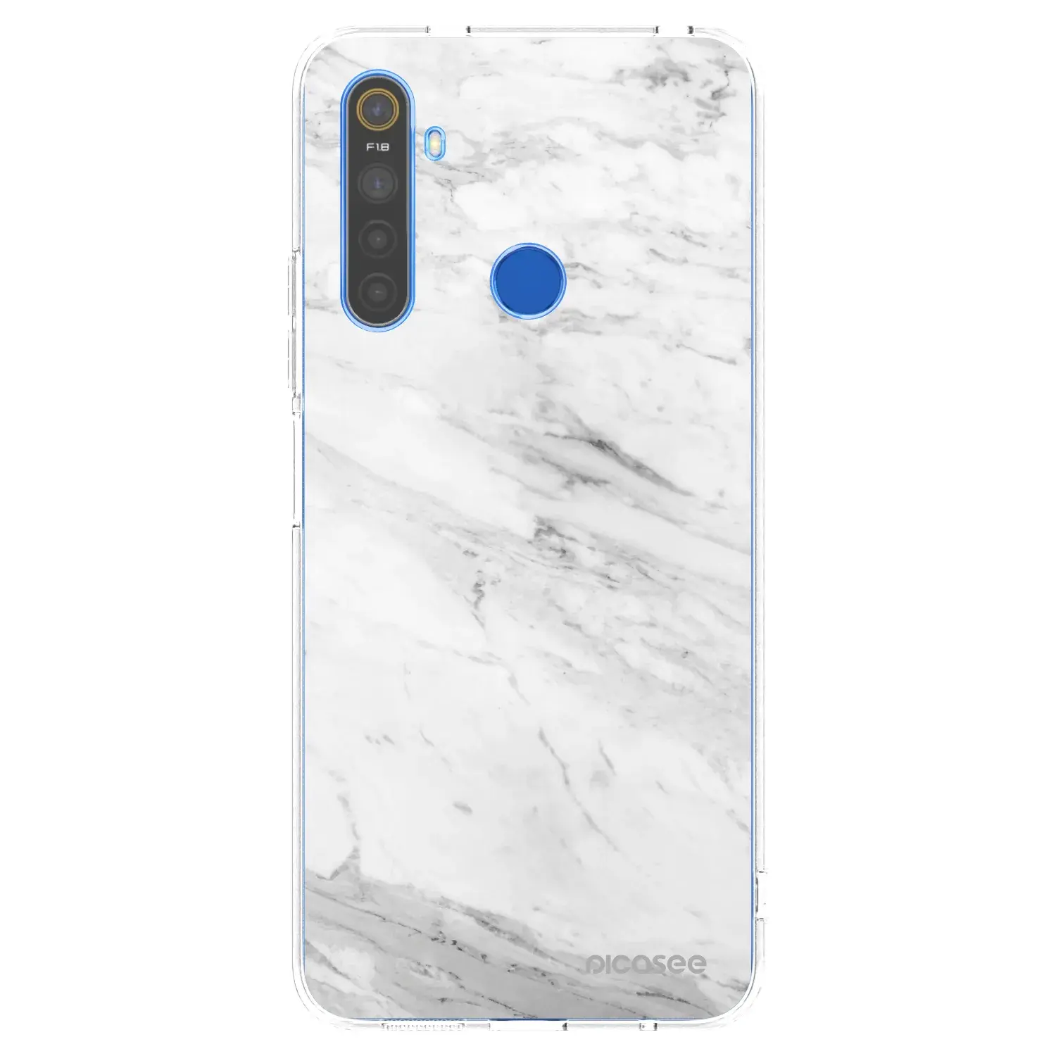 Silikonový průhledný obal pro Realme 5 - White marble