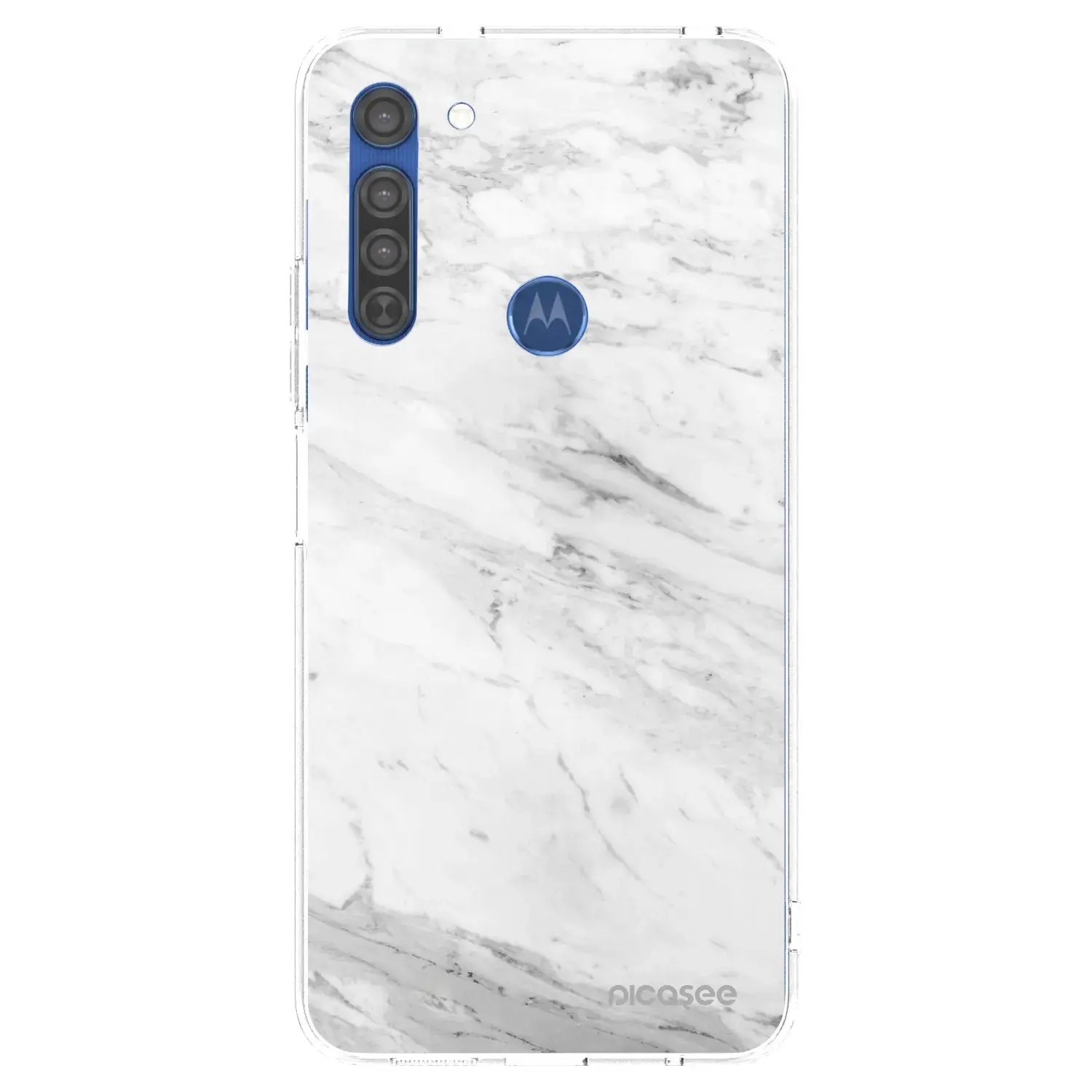 Silikonový průhledný obal pro Motorola Moto G8 - White marble