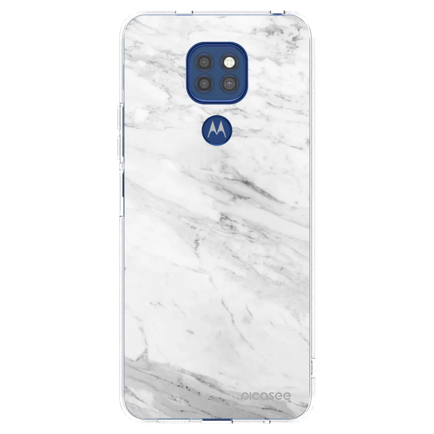 Silikonový průhledný obal pro Motorola Moto G9 Play - White marble