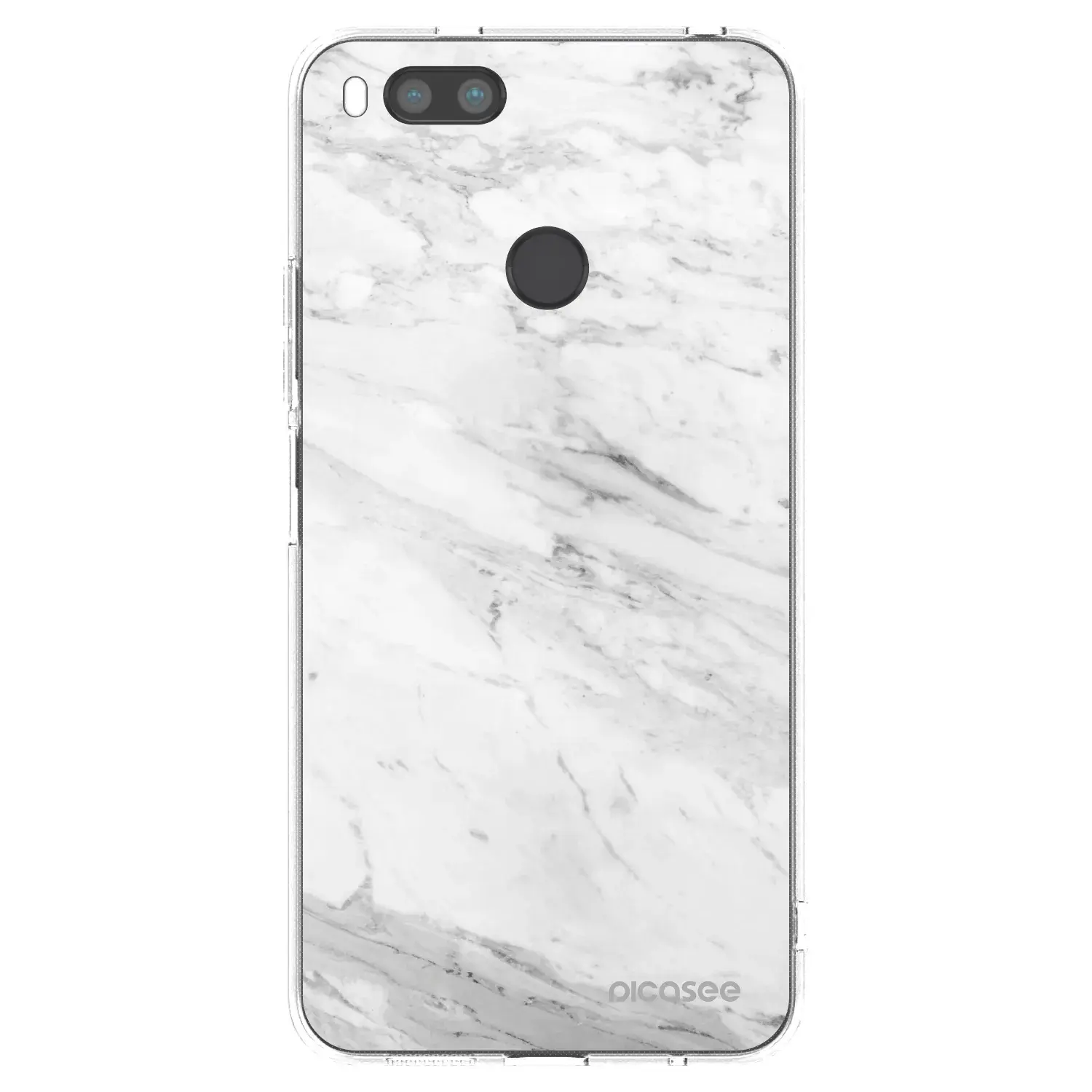 Silikonový průhledný obal pro Xiaomi Mi A1 Global - White marble