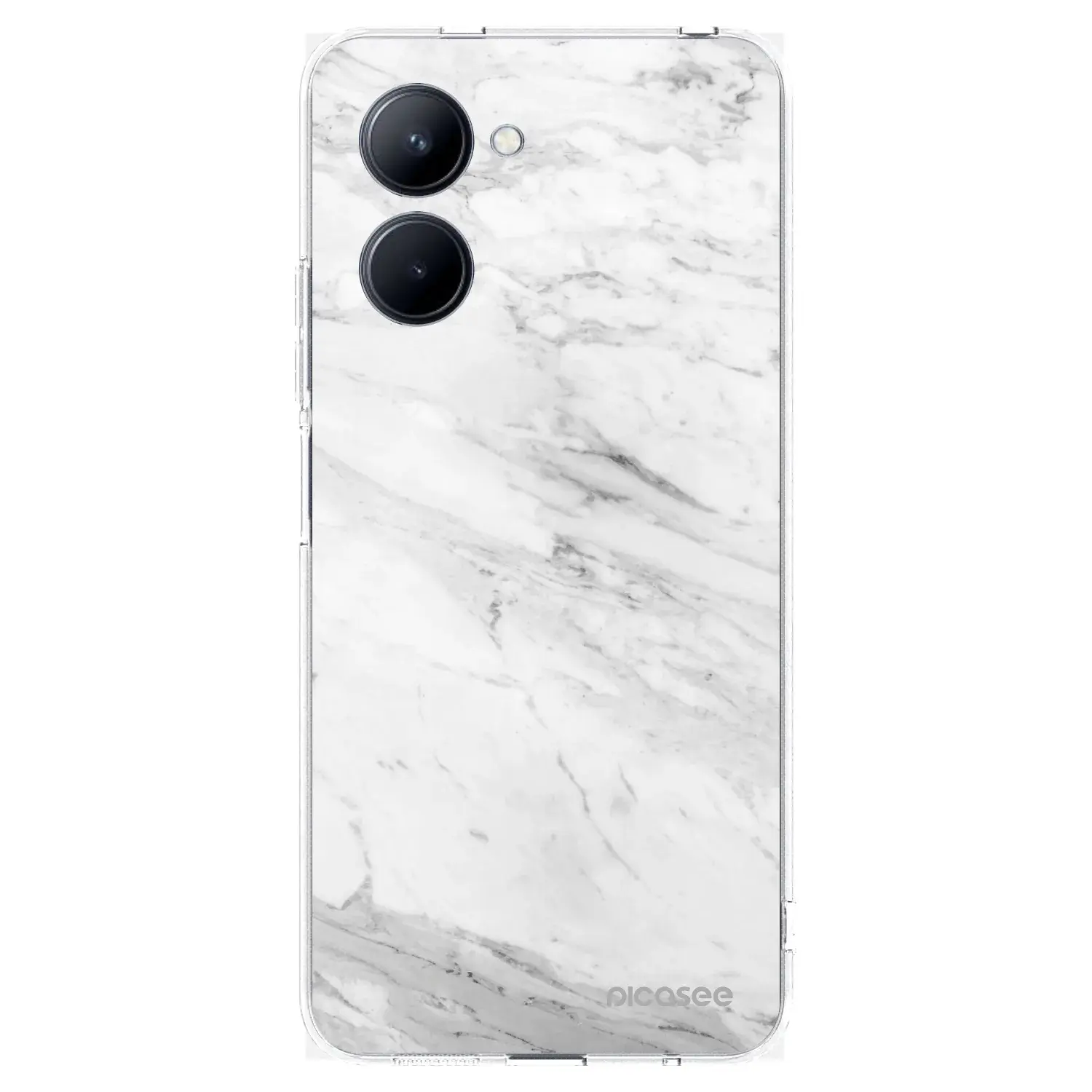 Silikonový průhledný obal pro Realme C33 (2023) - White marble