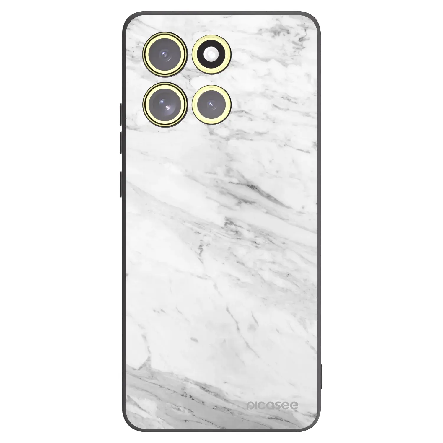 Silikonový černý obal pro Motorola Moto G86 Power 5G - White marble