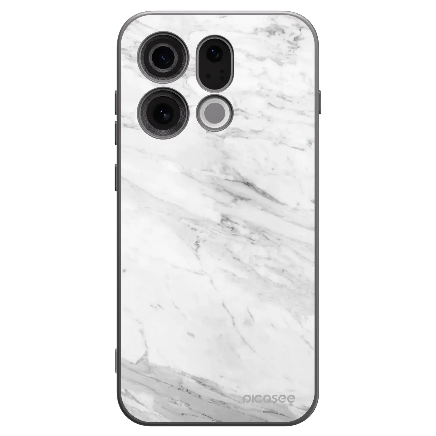 Silikonový černý obal pro OPPO Find X9 - White marble