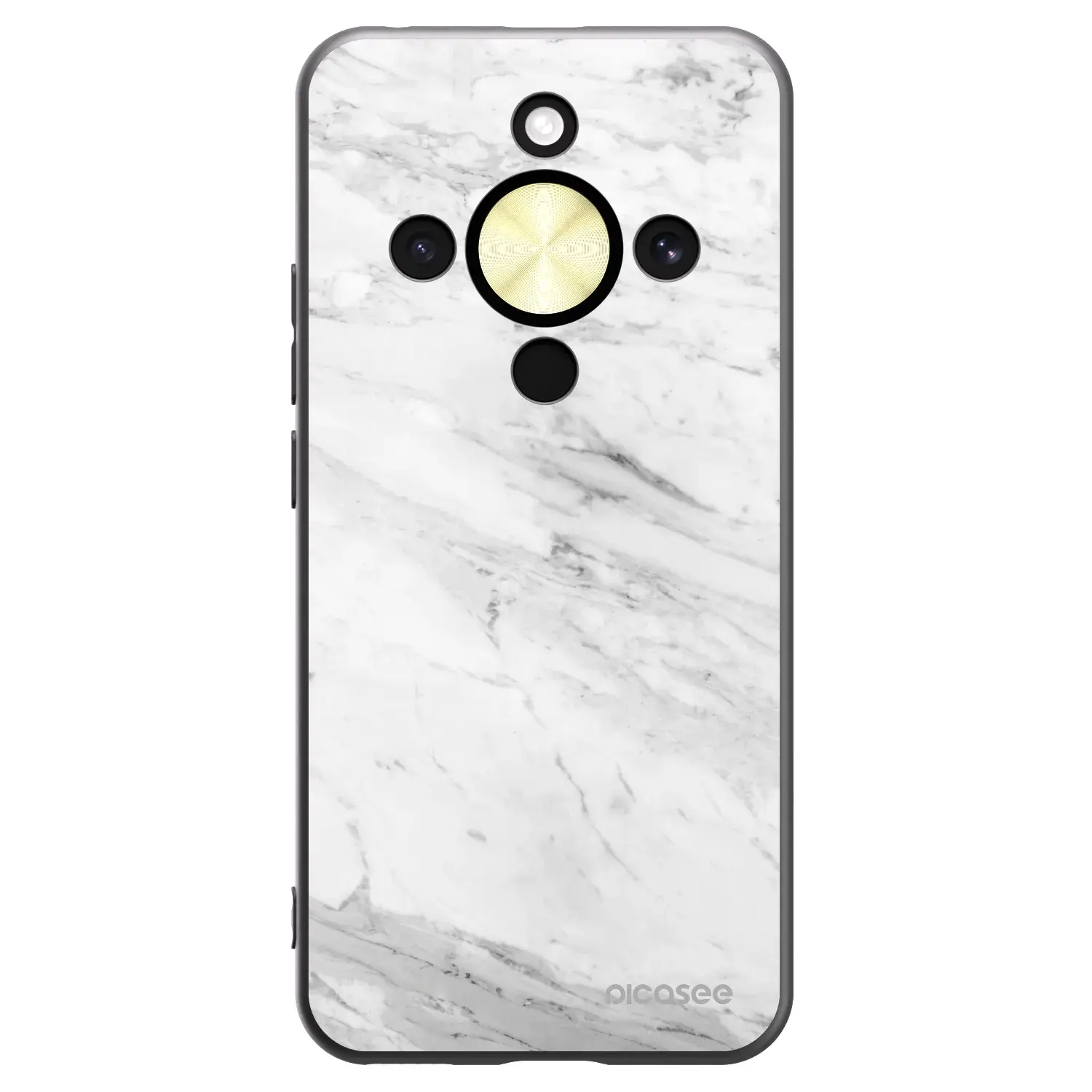 Silikonový černý obal pro Honor Magic8 Lite 5G - White marble
