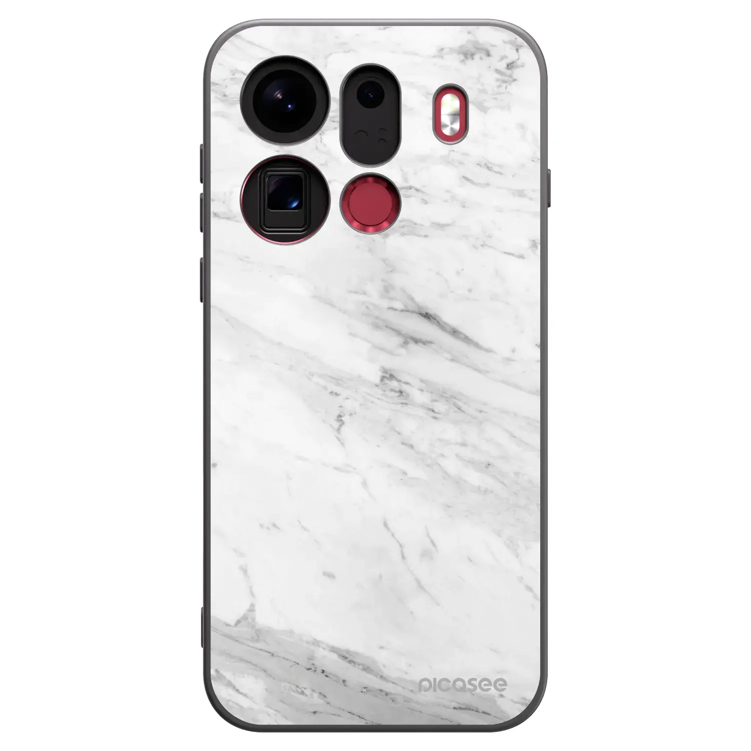Silikonový černý obal pro OPPO Find X9 Pro - White marble