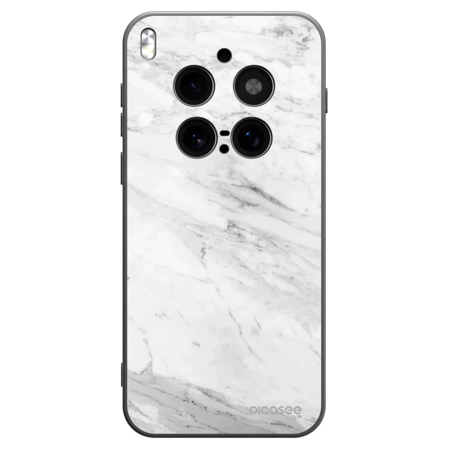 Silikonový černý obal pro Vivo X300 Pro - White marble