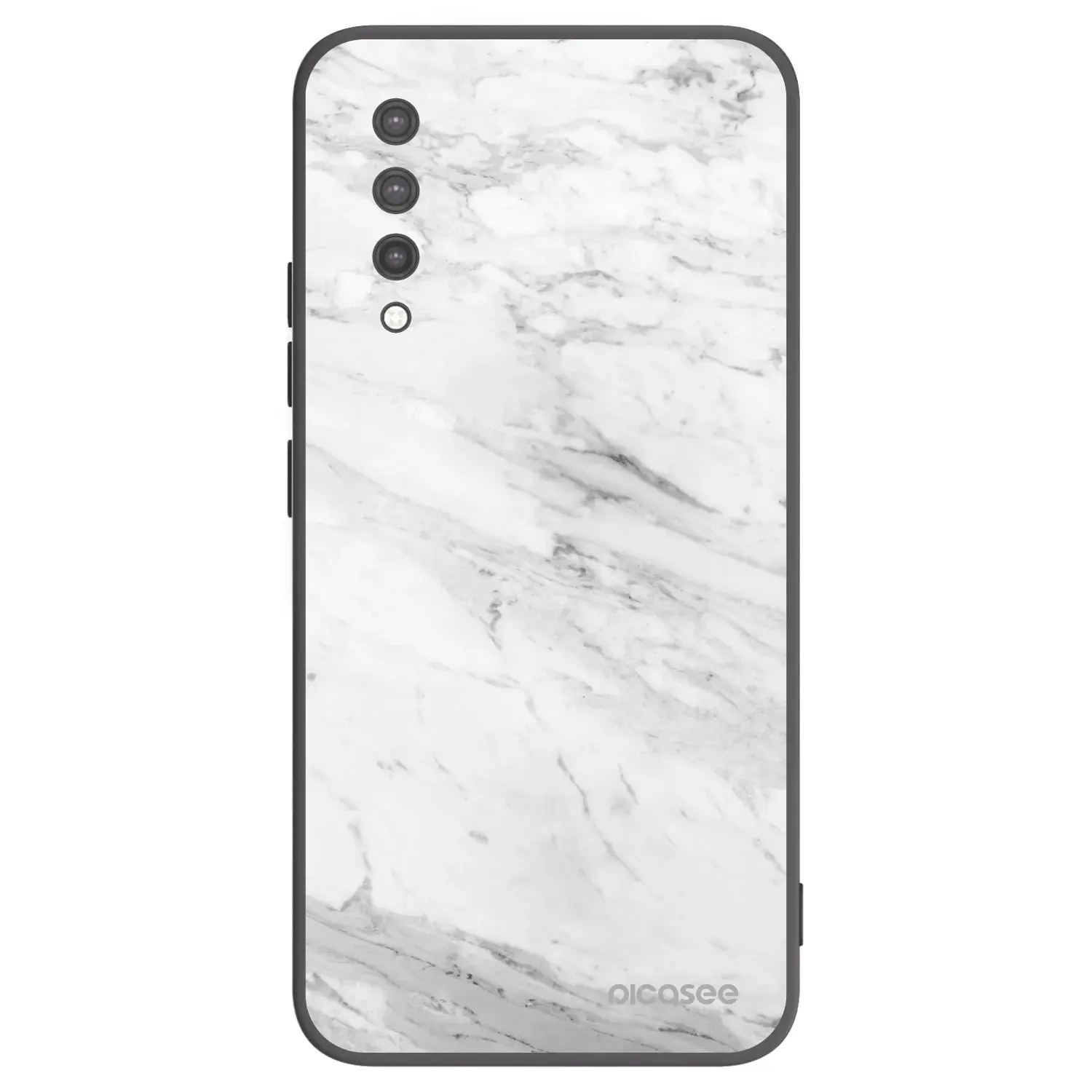 Silikonový černý obal pro Xiaomi Mi 9 Lite - White marble