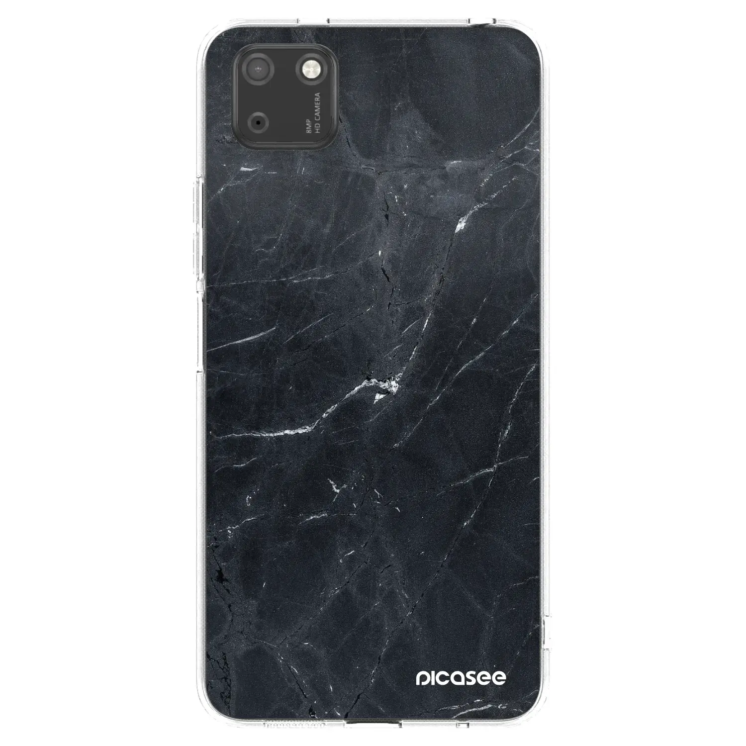 Silikonový průhledný obal pro Huawei Y5P - Black marble