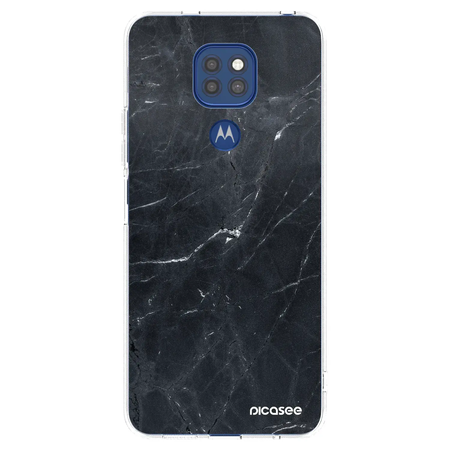 Silikonový průhledný obal pro Motorola Moto G9 Play - Black marble