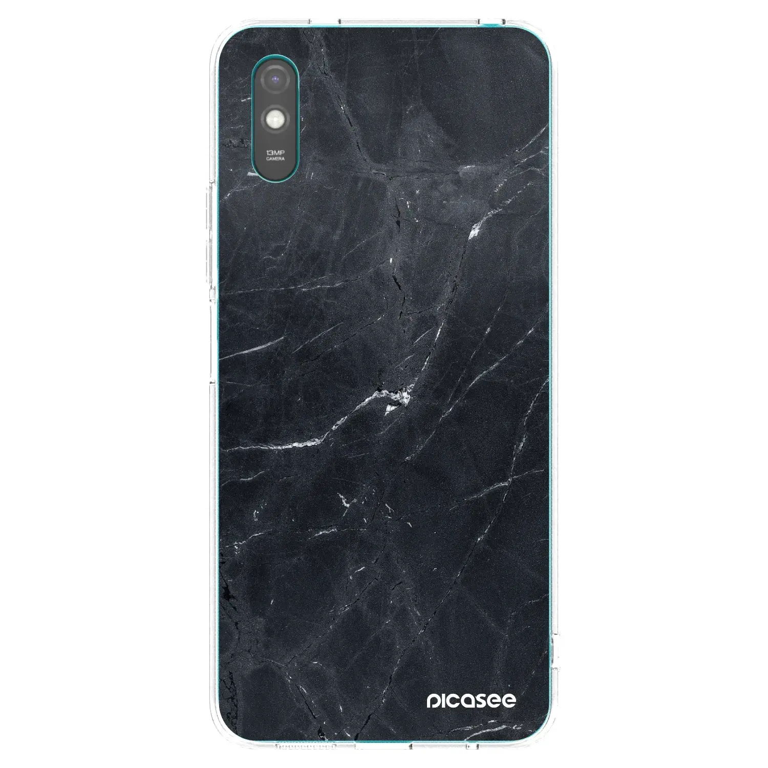 Silikonový průhledný obal pro Xiaomi Redmi 9AT - Black marble