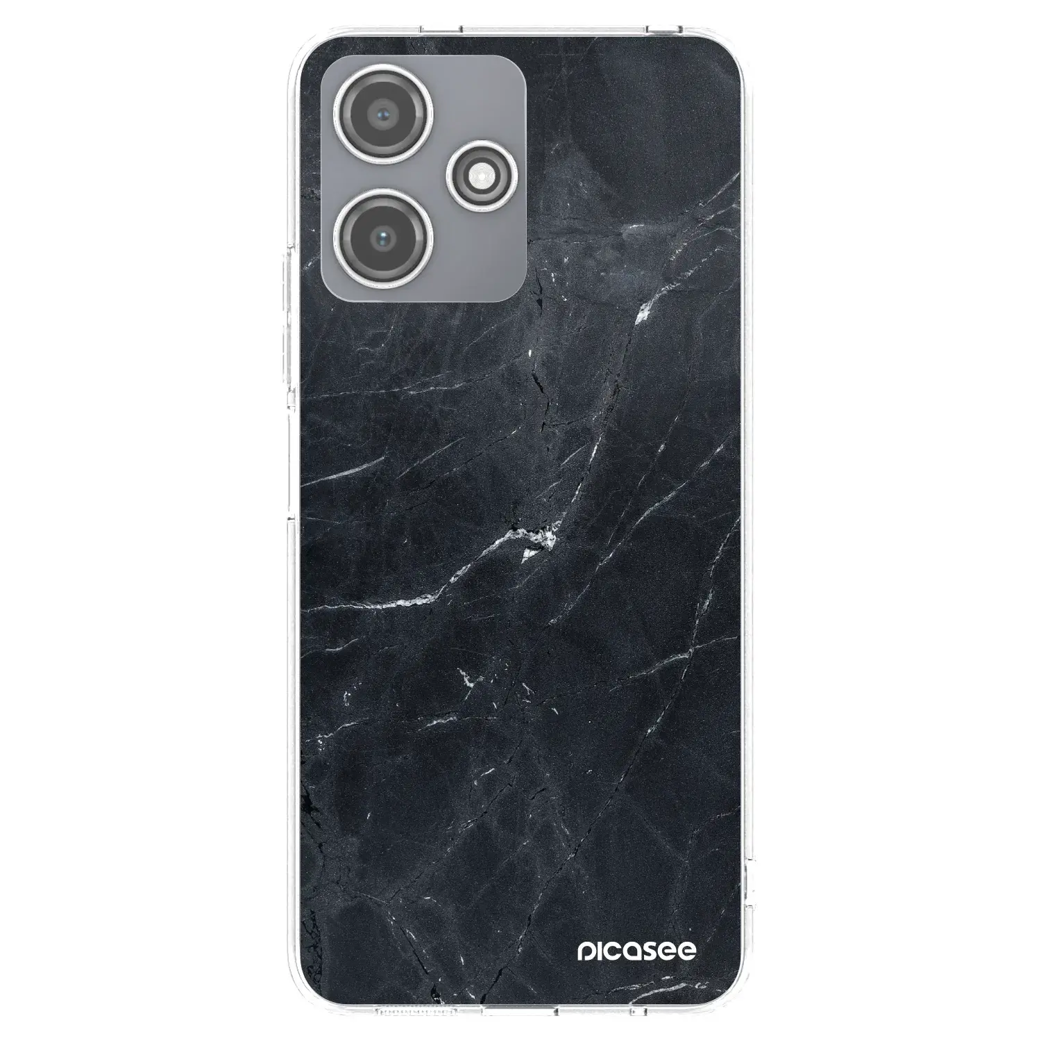 Silikonový průhledný obal pro Xiaomi Redmi 12 5G - Black marble