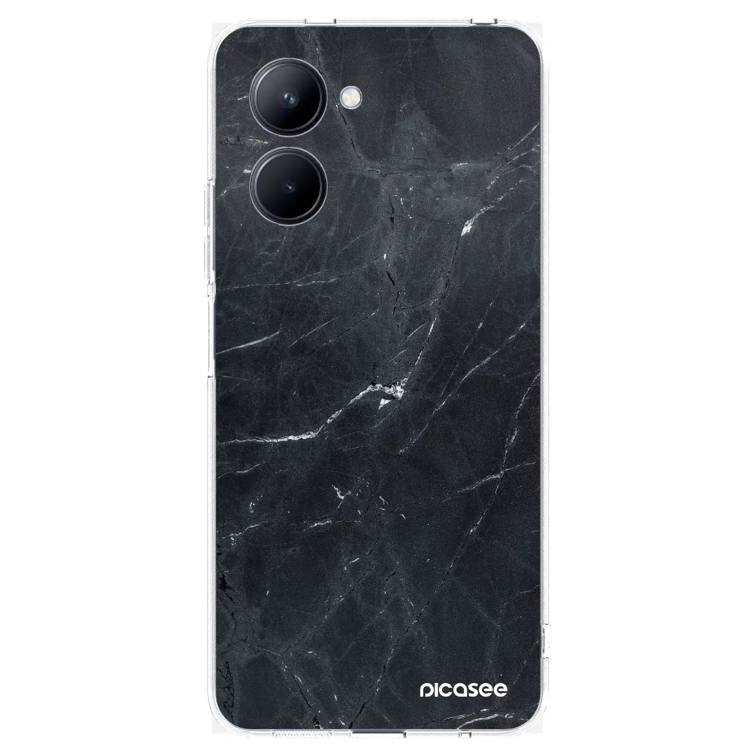 Silikonový průhledný obal pro Realme C33 (2023) - Black marble