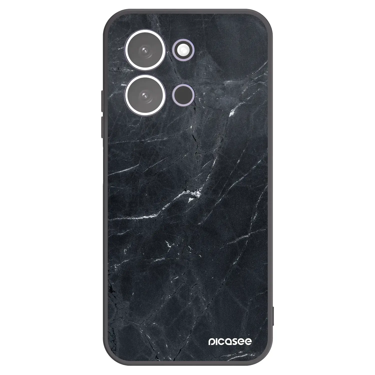 Silikonový černý obal pro Xiaomi Redmi 15C 5G - Black marble