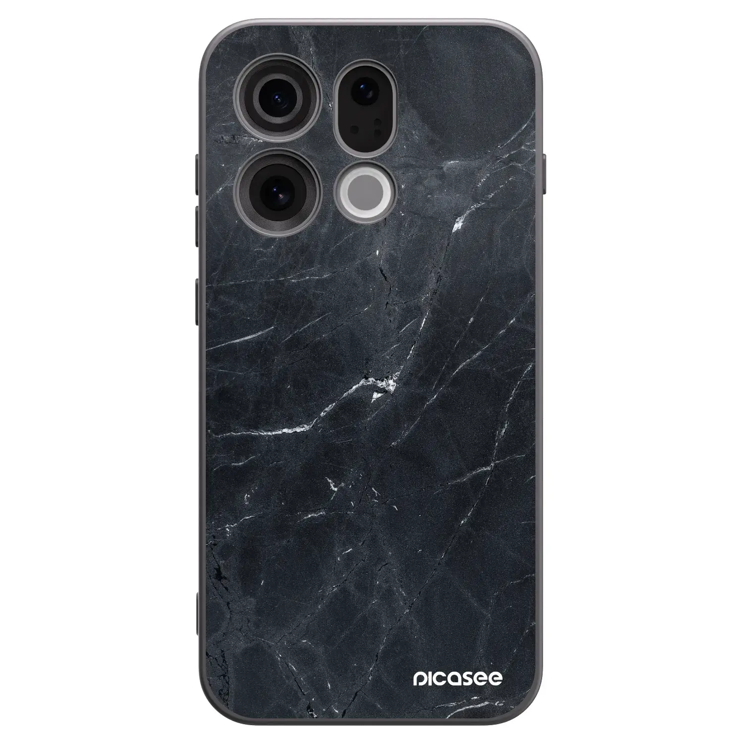 Silikonový černý obal pro OPPO Find X9 - Black marble