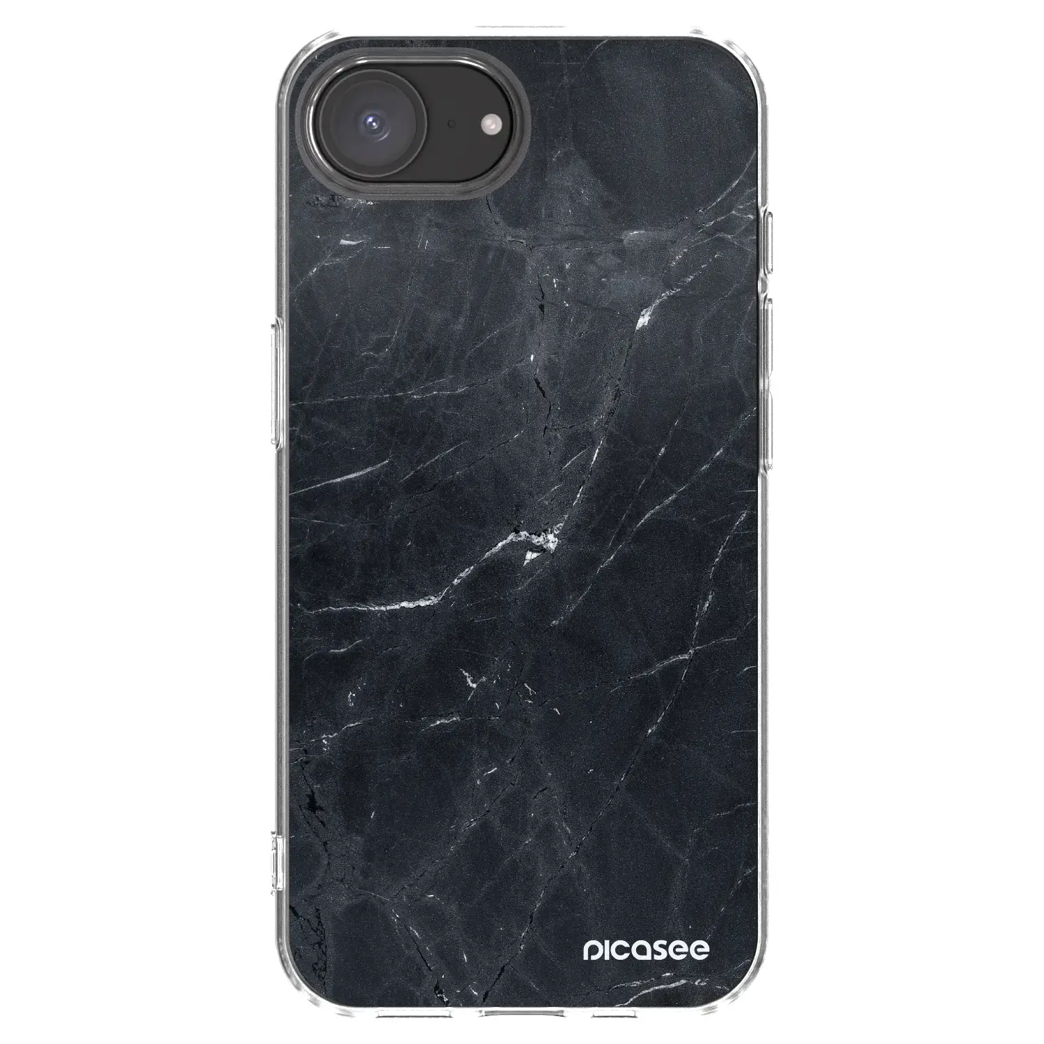 Silikonový průhledný obal pro Apple iPhone 17e - Black marble