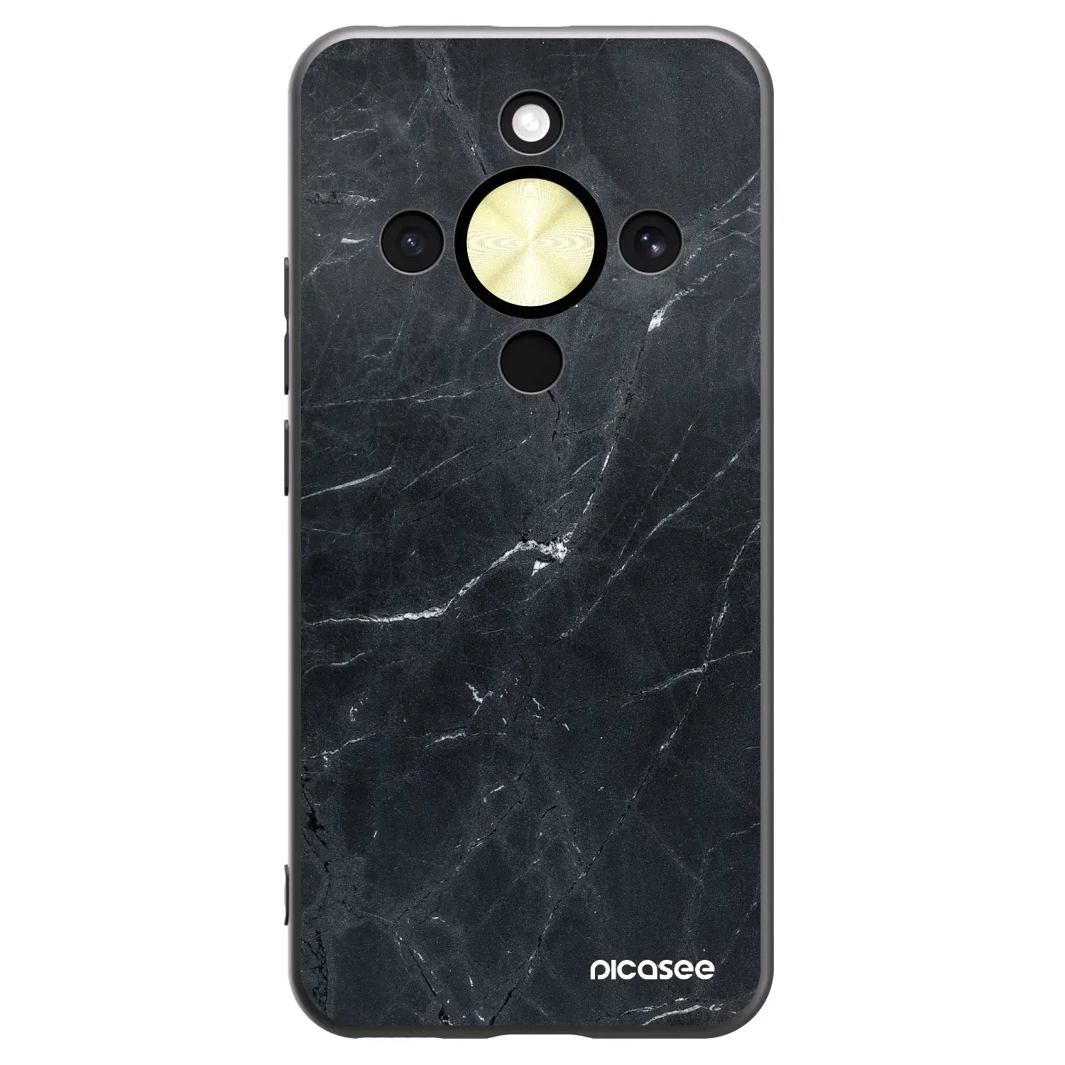 Silikonový černý obal pro Honor Magic8 Lite 5G - Black marble