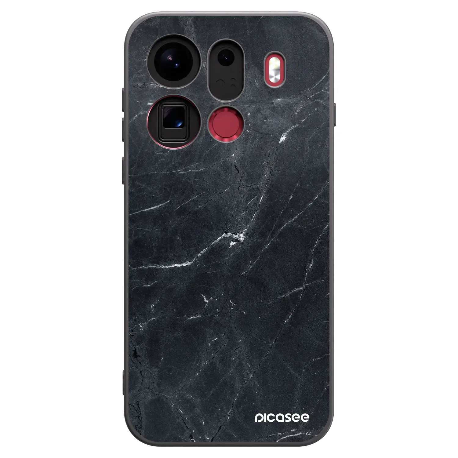 Silikonový černý obal pro OPPO Find X9 Pro - Black marble