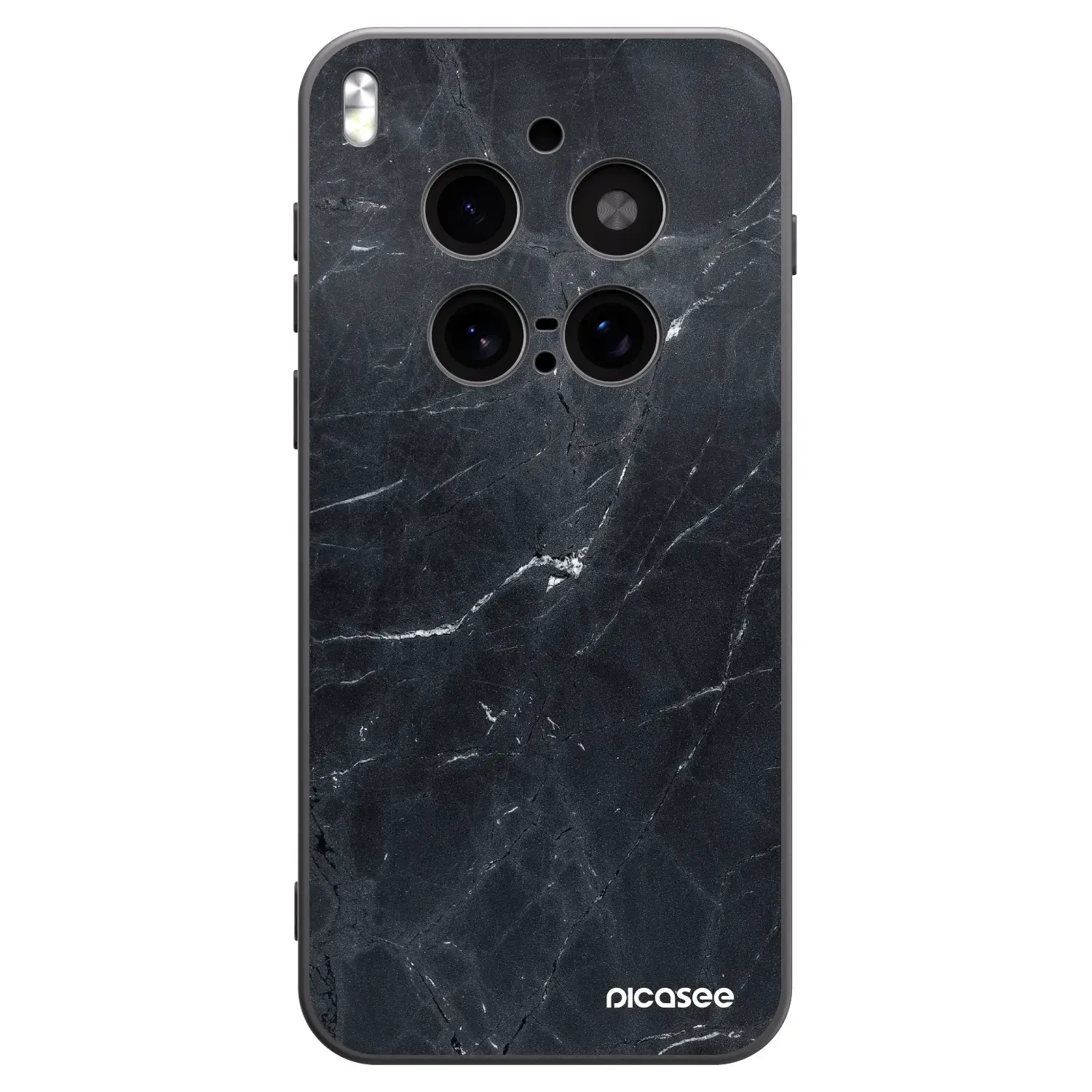 Silikonový černý obal pro Vivo X300 Pro - Black marble