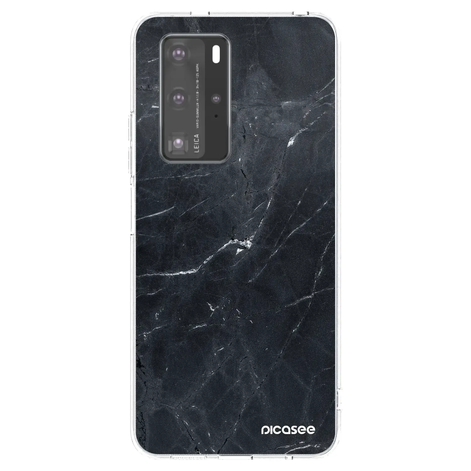 Silikonový průhledný obal pro Huawei P40 Pro - Black marble