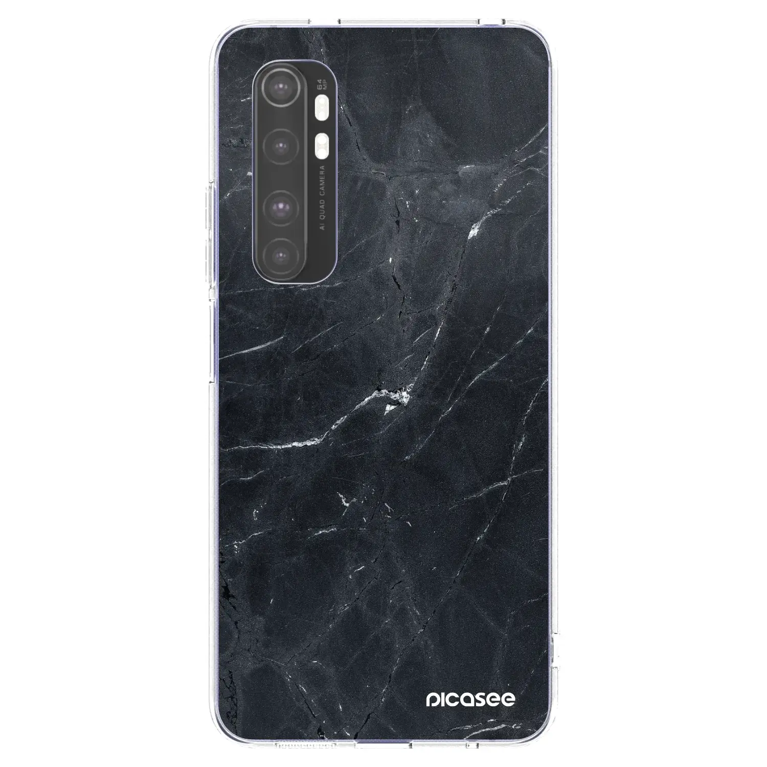Silikonový průhledný obal pro Xiaomi Mi Note 10 Lite - Black marble