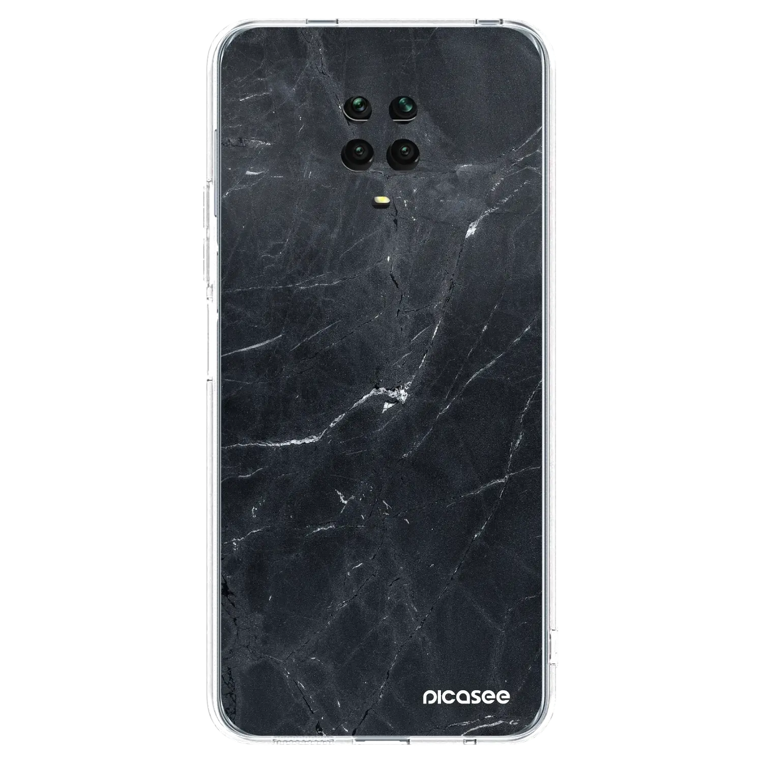 Silikonový průhledný obal pro Xiaomi Redmi Note 9S - Black marble