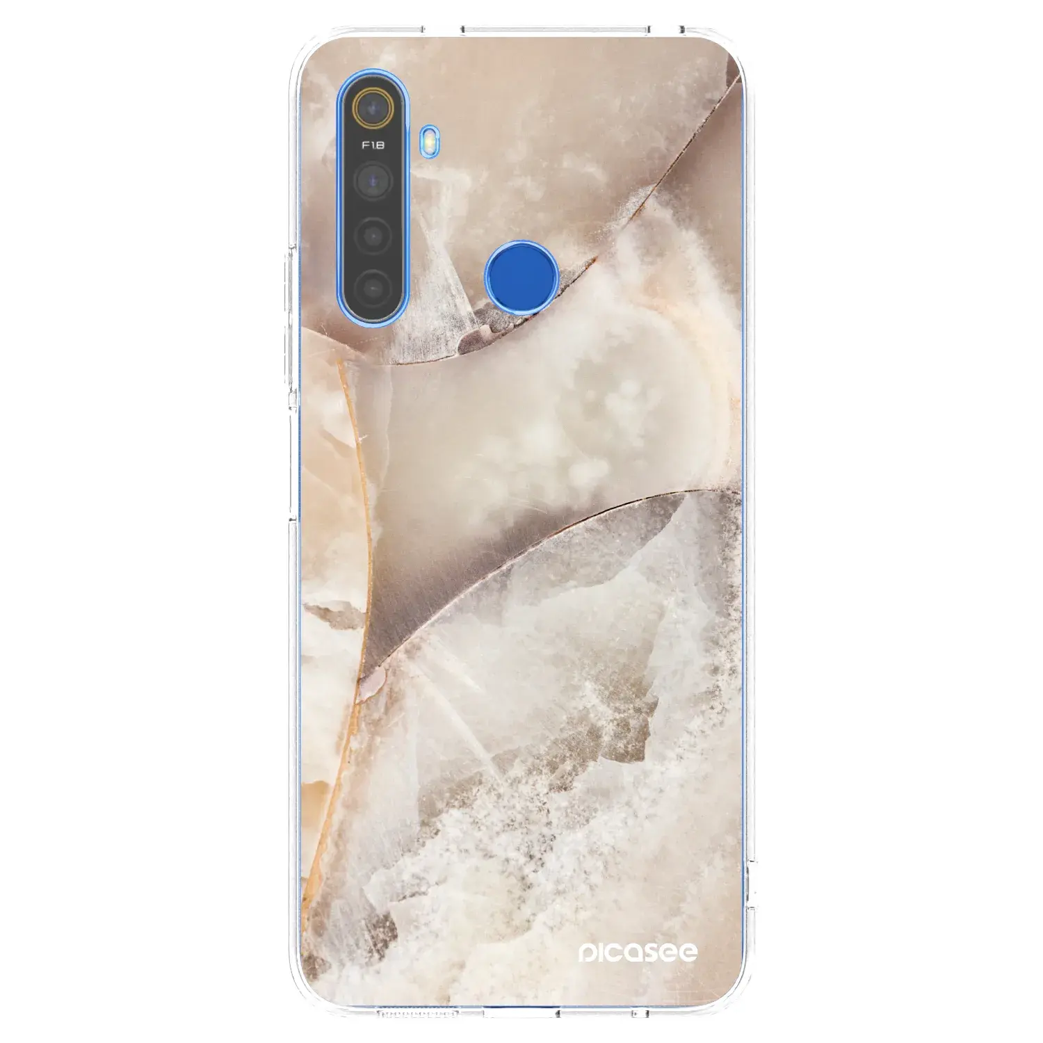 Silikonový průhledný obal pro Realme 5 - Cream marble