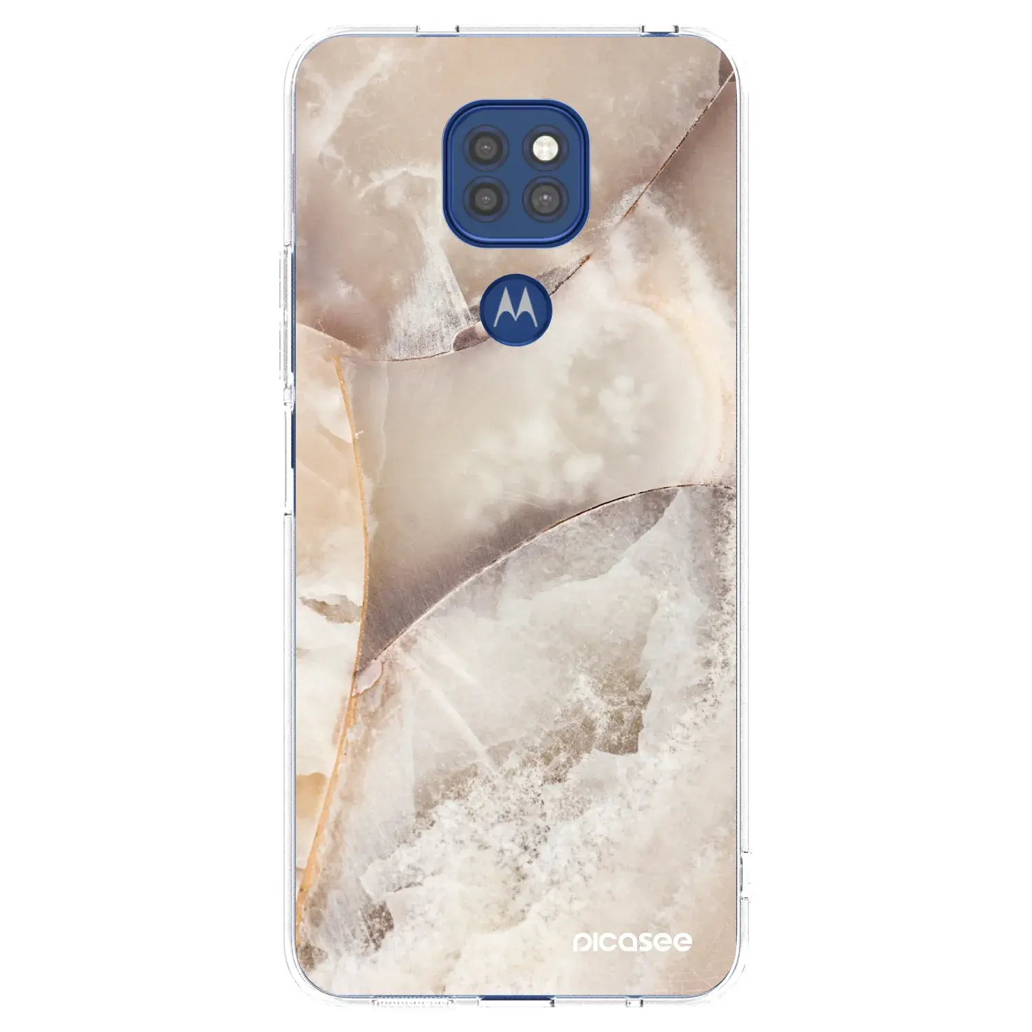 Silikonový průhledný obal pro Motorola Moto G9 Play - Cream marble
