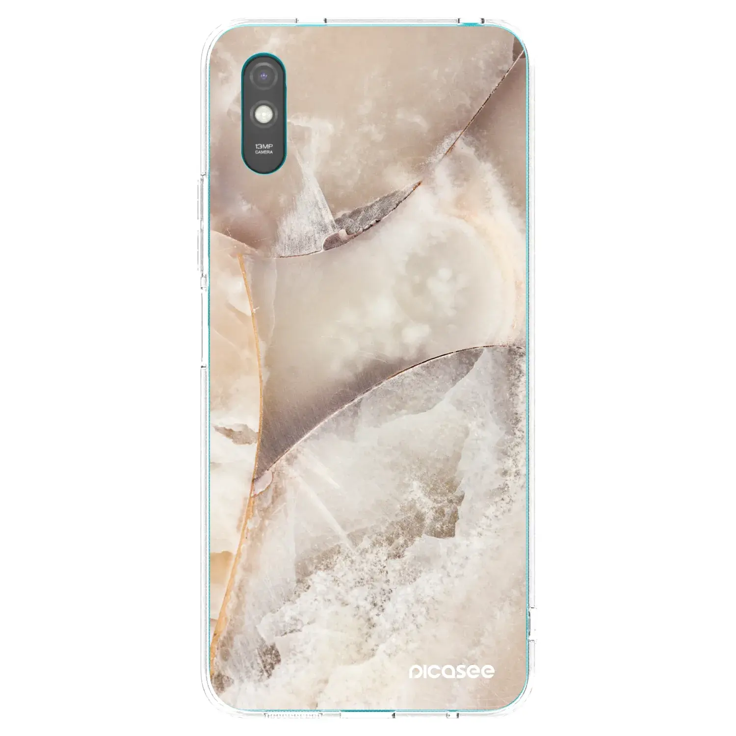 Silikonový průhledný obal pro Xiaomi Redmi 9AT - Cream marble