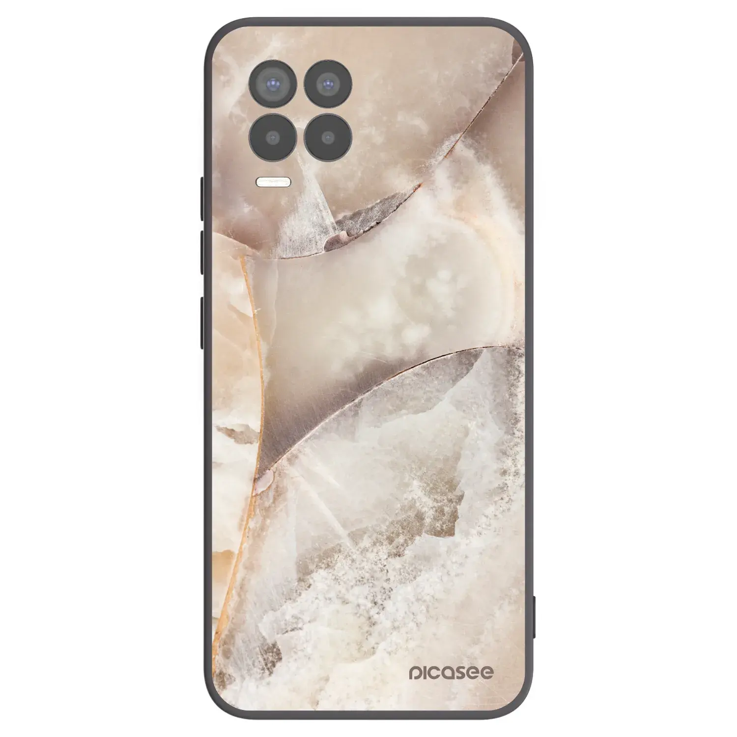 Silikonový černý obal pro Realme 8 Pro - Cream marble
