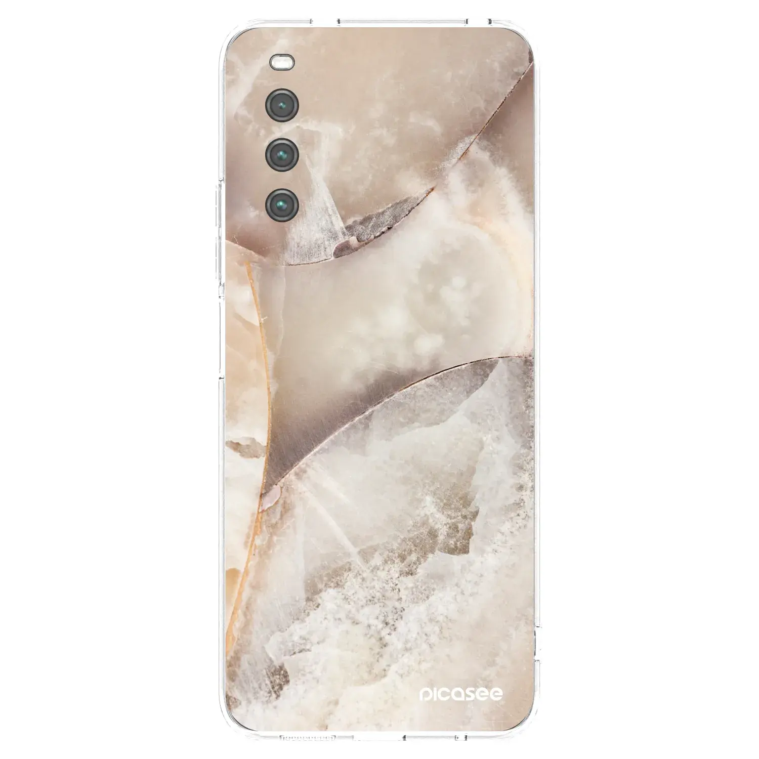 Silikonový průhledný obal pro Sony Xperia 10 IV 5G - Cream marble