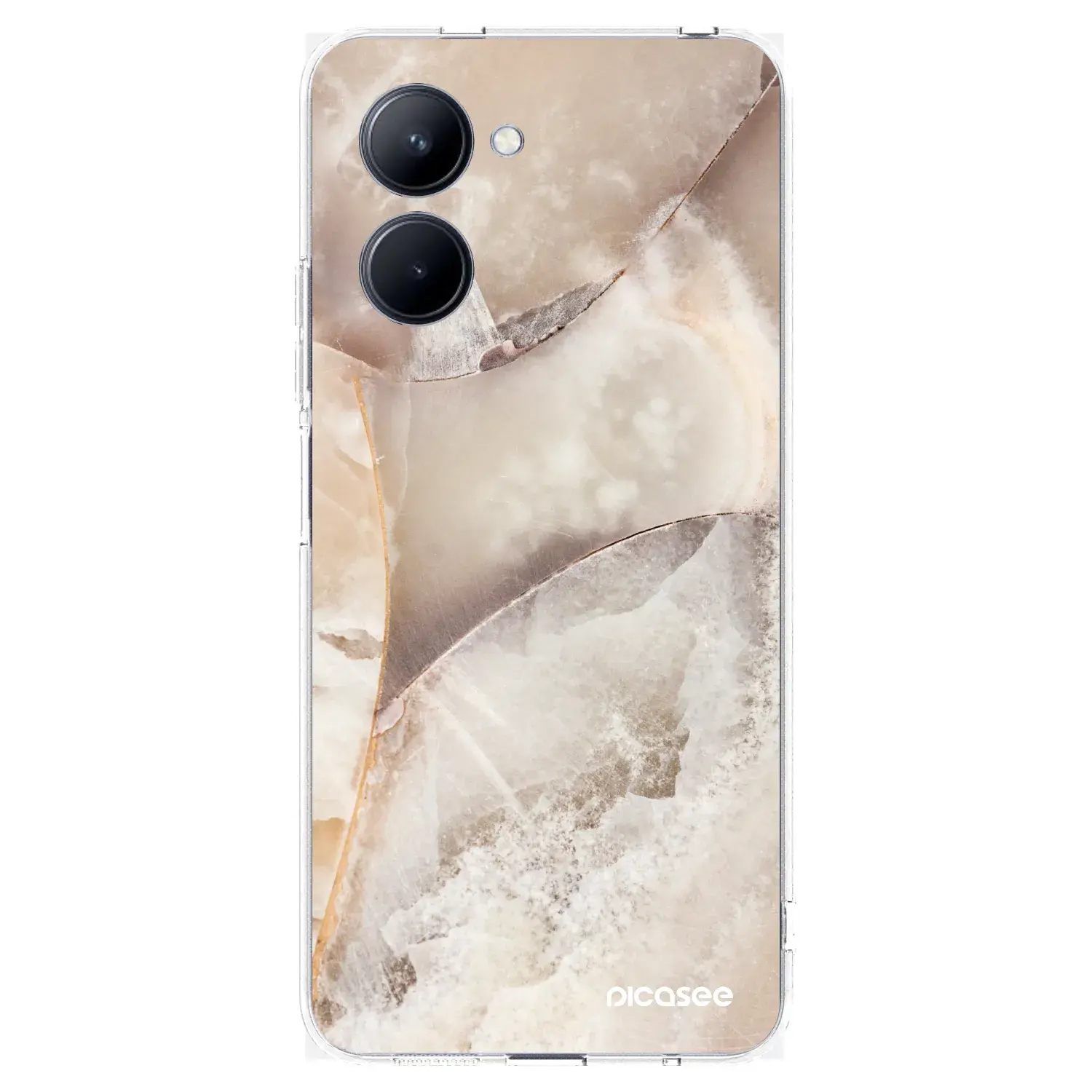 Silikonový průhledný obal pro Realme C33 (2023) - Cream marble