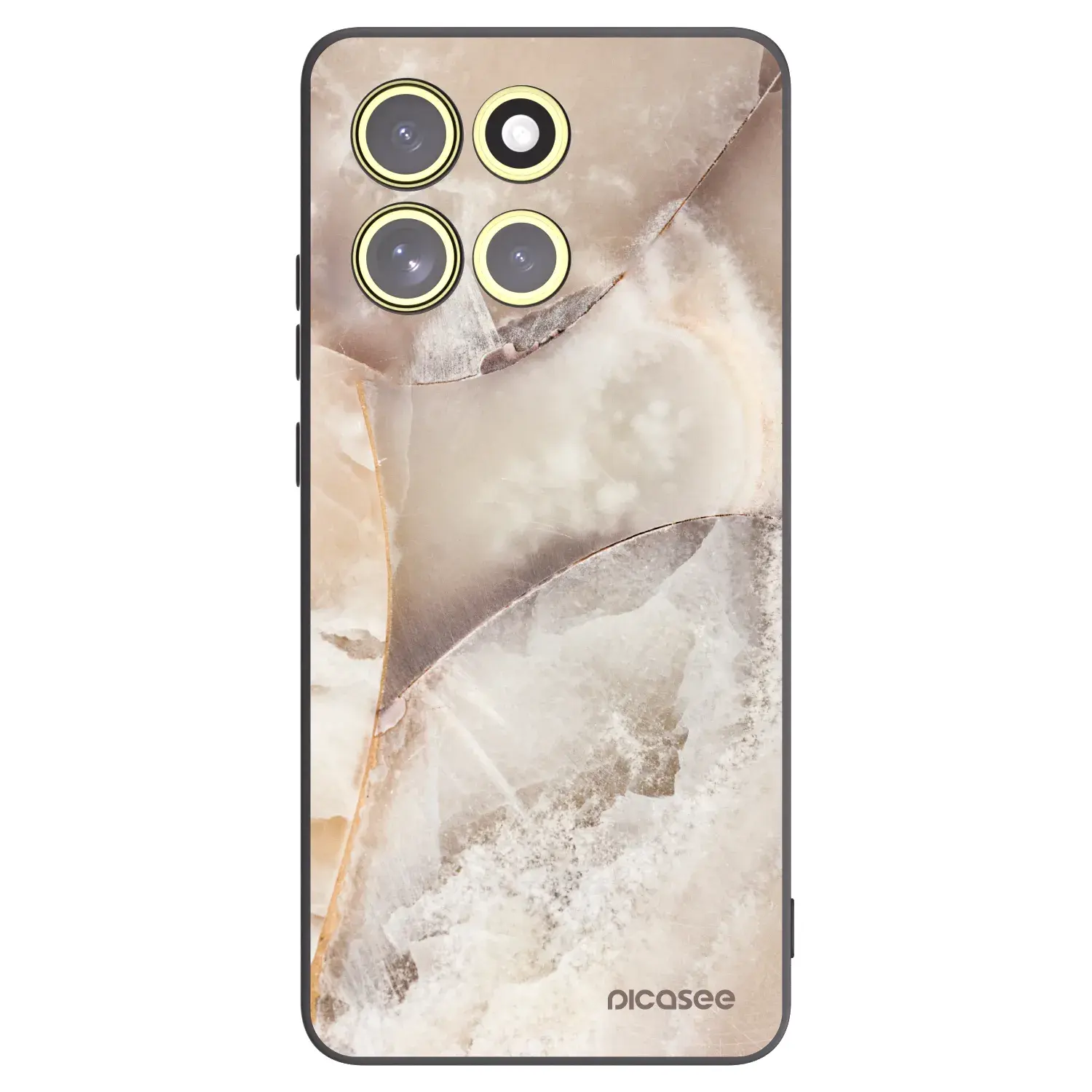 Silikonový černý obal pro Motorola Moto G86 Power 5G - Cream marble