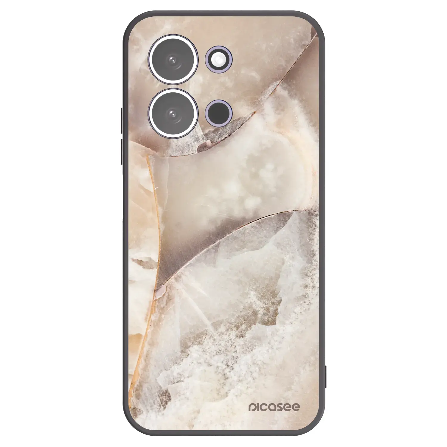 Silikonový černý obal pro Xiaomi Redmi 15C 5G - Cream marble