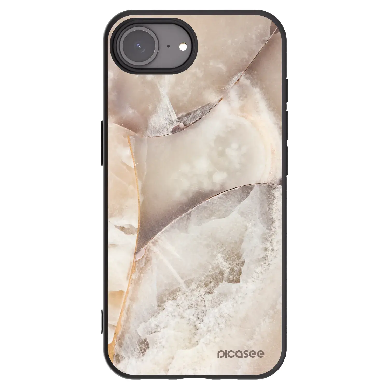 Silikonový černý obal pro Apple iPhone 17e - Cream marble