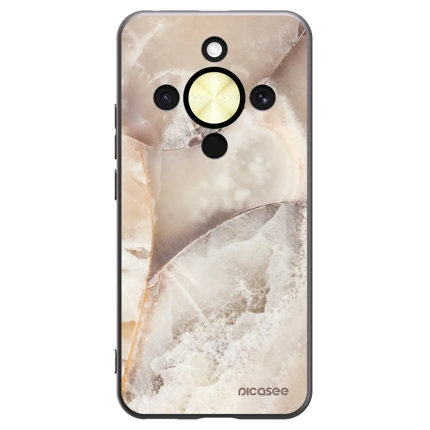 Silikonový černý obal pro Honor Magic8 Lite 5G - Cream marble