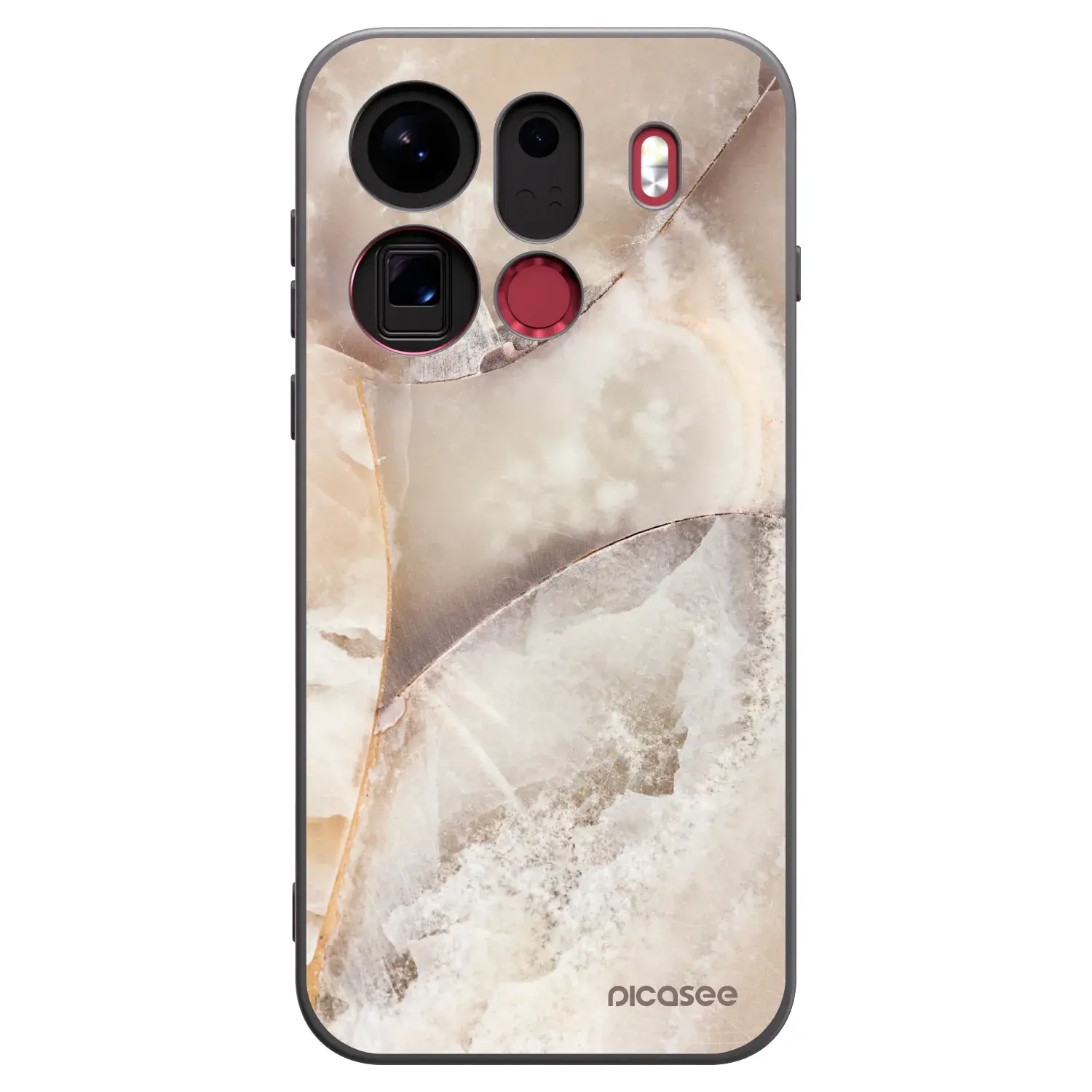 Silikonový černý obal pro OPPO Find X9 Pro - Cream marble