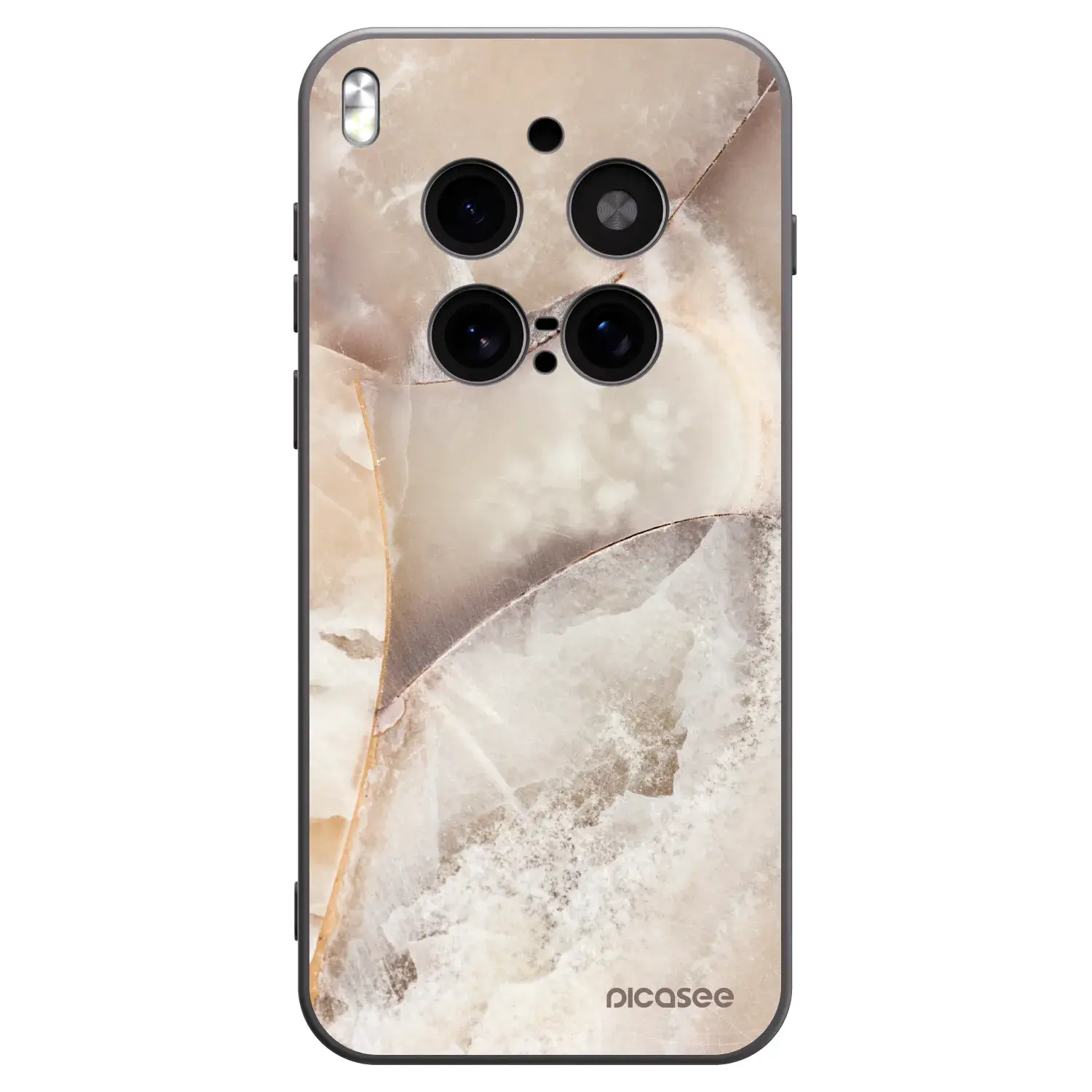 Silikonový černý obal pro Vivo X300 Pro - Cream marble
