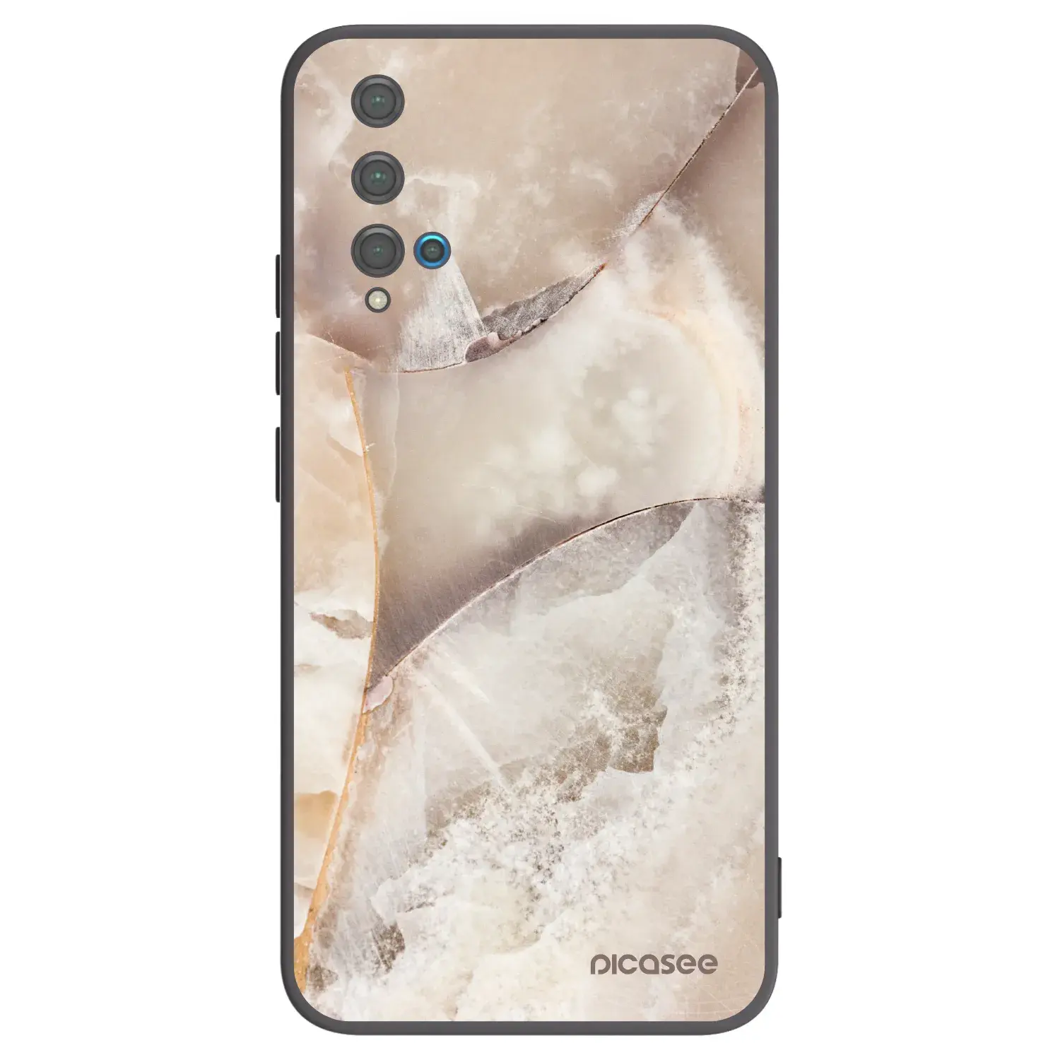 Silikonový černý obal pro Huawei Nova 5T - Cream marble