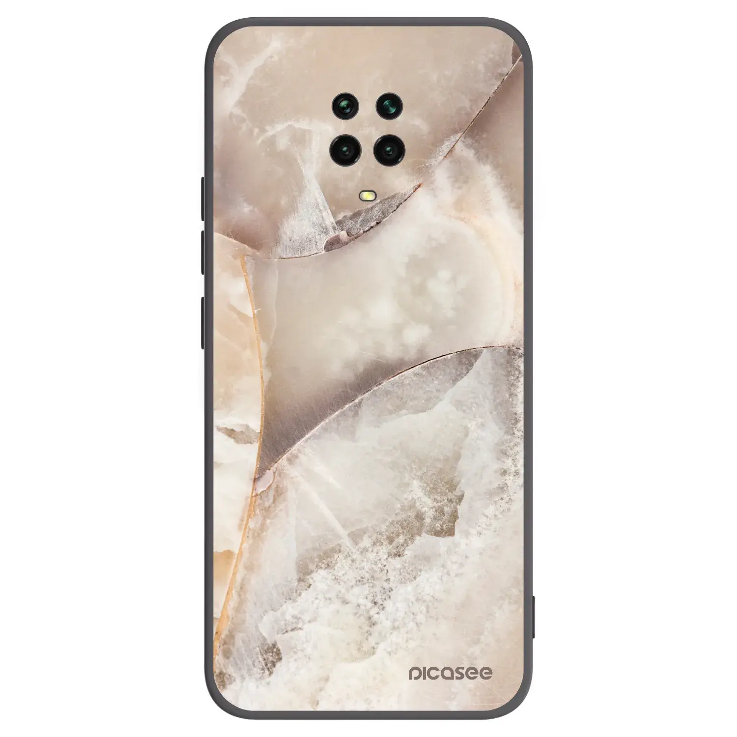 Silikonový černý obal pro Xiaomi Redmi Note 9 Pro - Cream marble