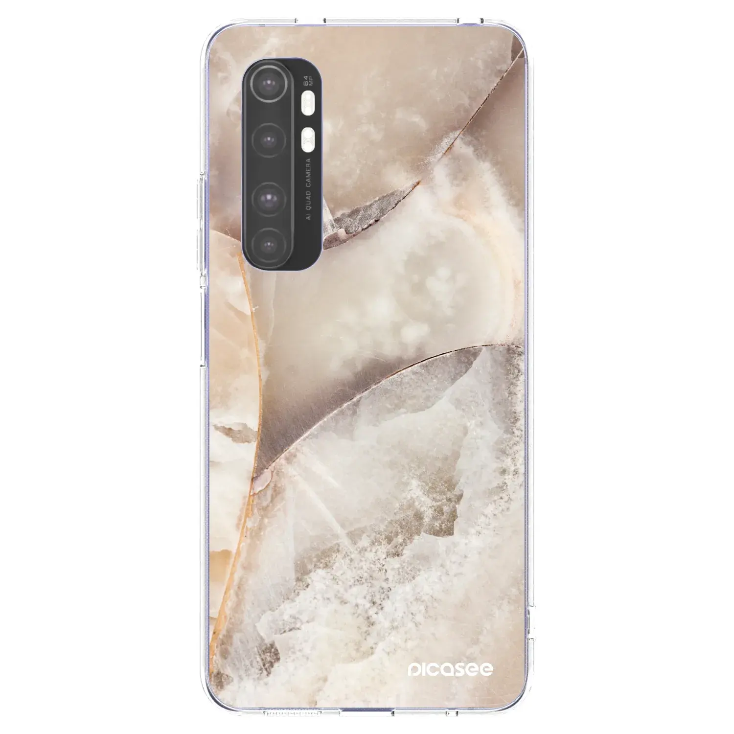 Silikonový průhledný obal pro Xiaomi Mi Note 10 Lite - Cream marble