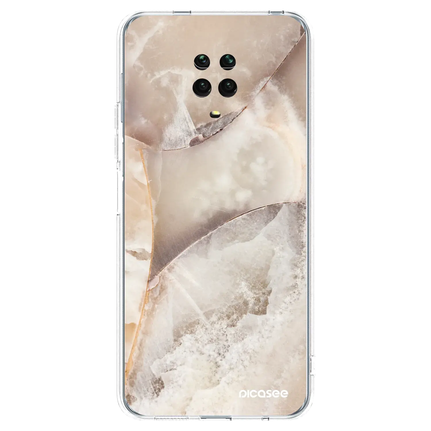 Silikonový průhledný obal pro Xiaomi Redmi Note 9S - Cream marble