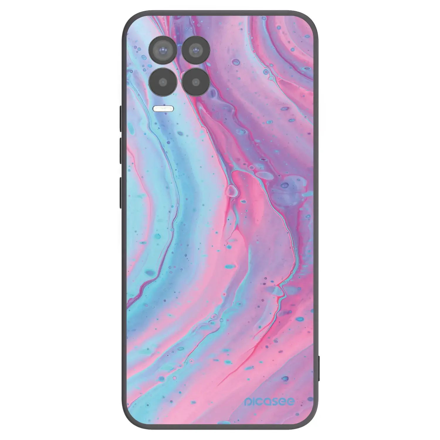Silikonový černý obal pro Realme 8 Pro - Pink liquid