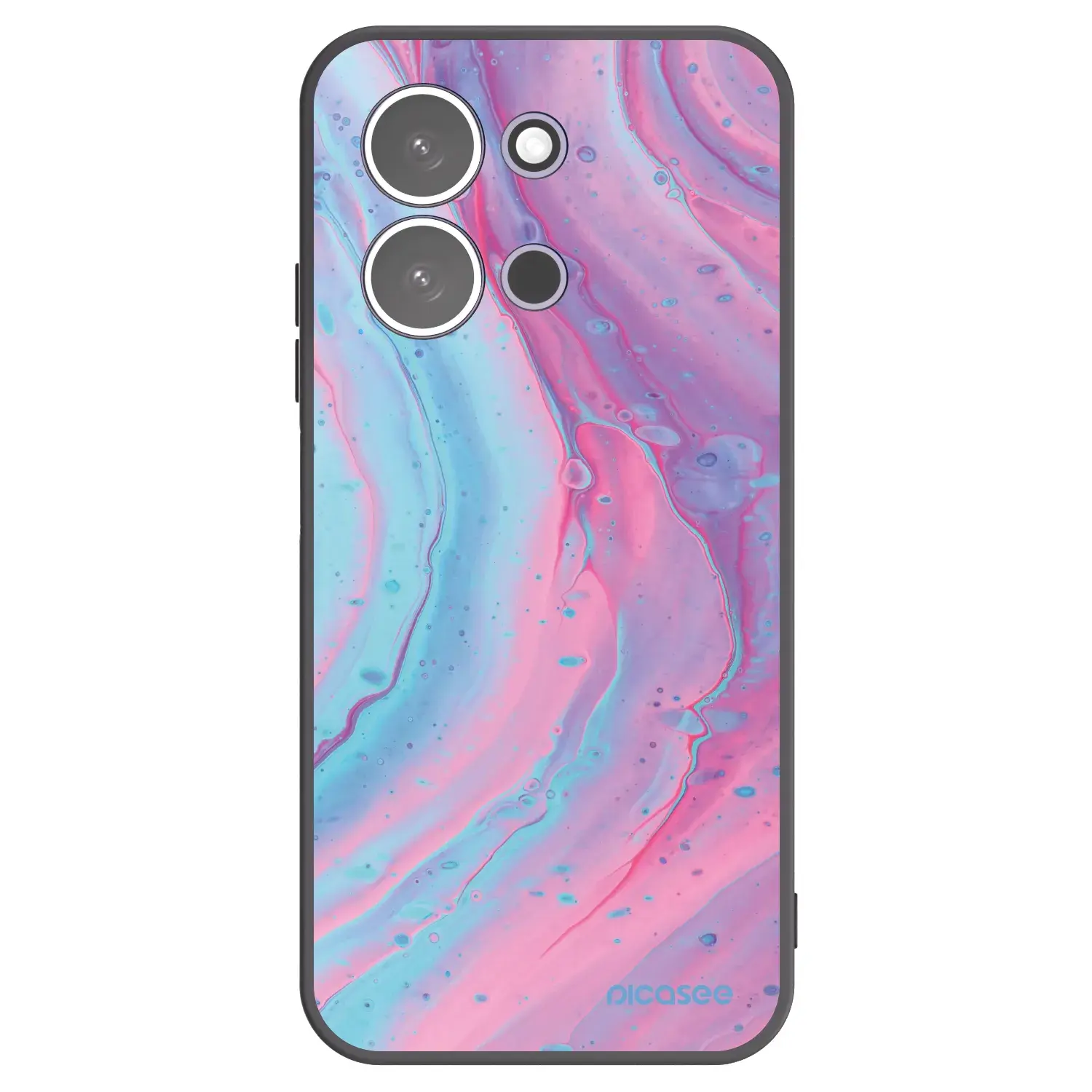 Silikonový černý obal pro Xiaomi Redmi 15C 5G - Pink liquid