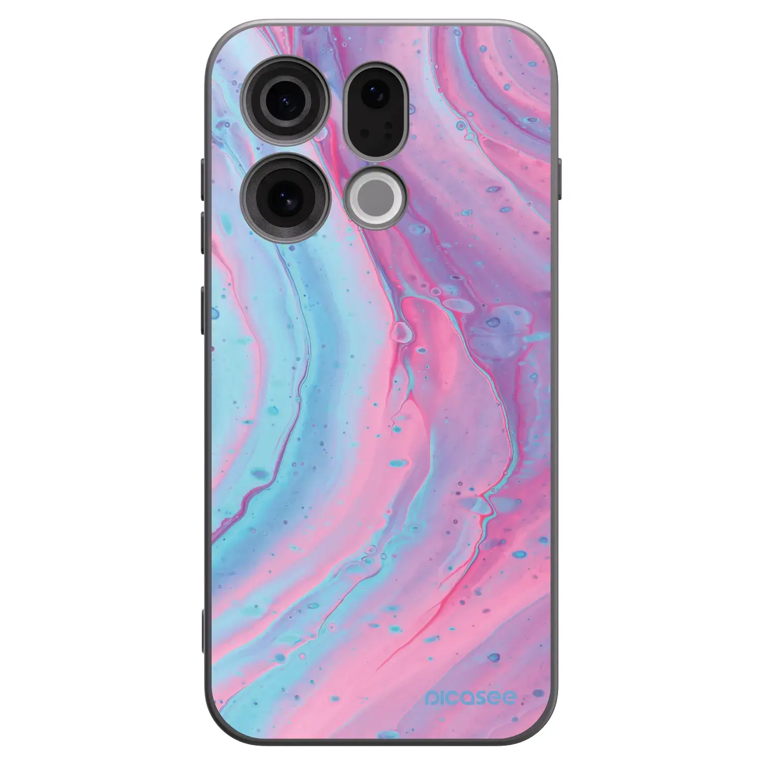 Silikonový černý obal pro OPPO Find X9 - Pink liquid