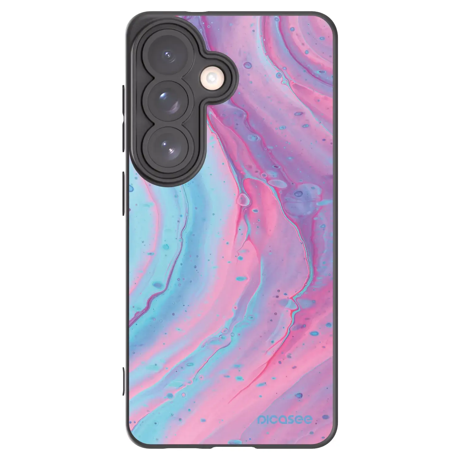Silikonový černý obal pro Samsung Galaxy S26 - Pink liquid