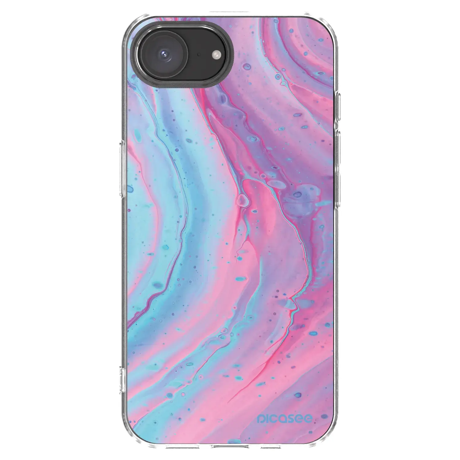 Silikonový průhledný obal pro Apple iPhone 17e - Pink liquid