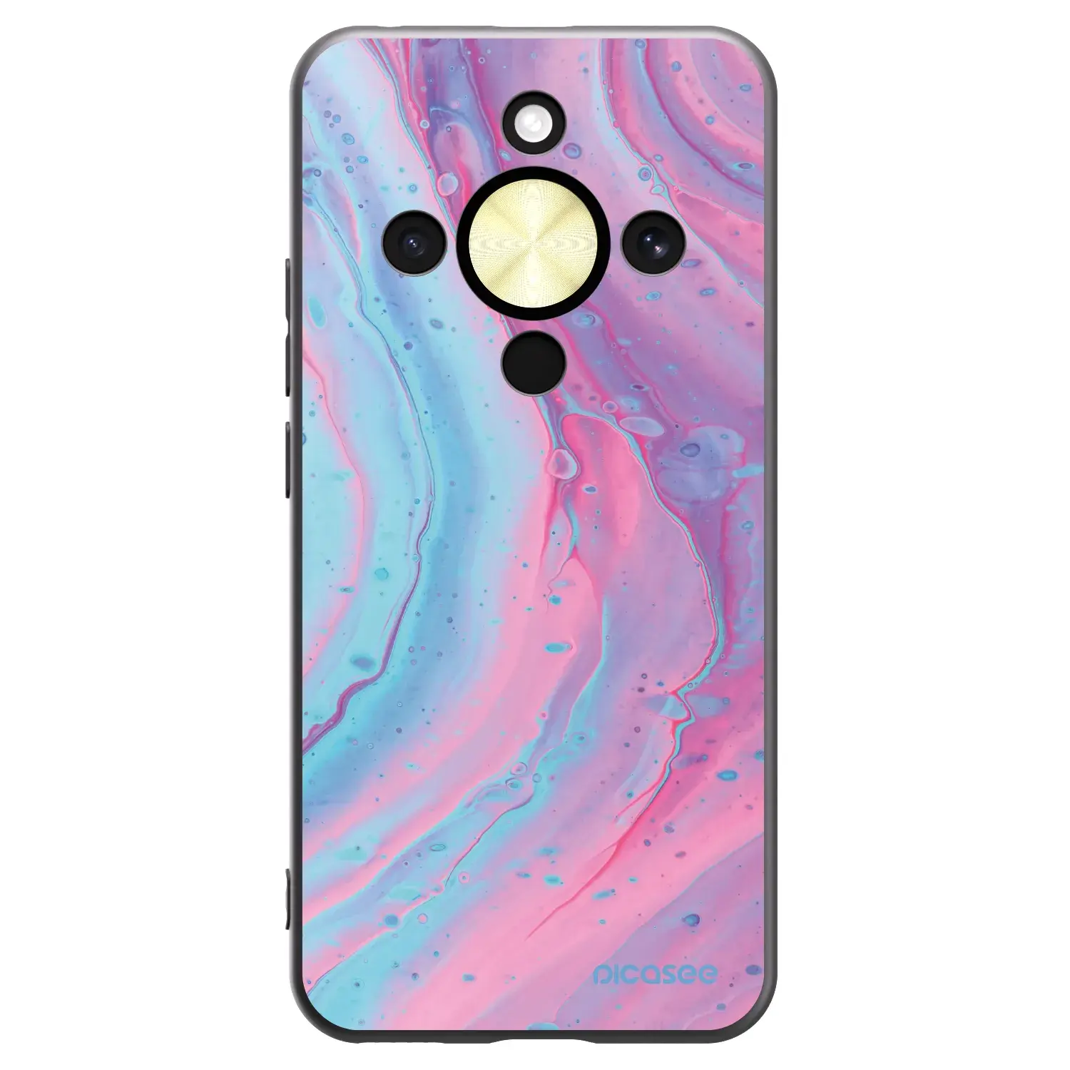 Silikonový černý obal pro Honor Magic8 Lite 5G - Pink liquid