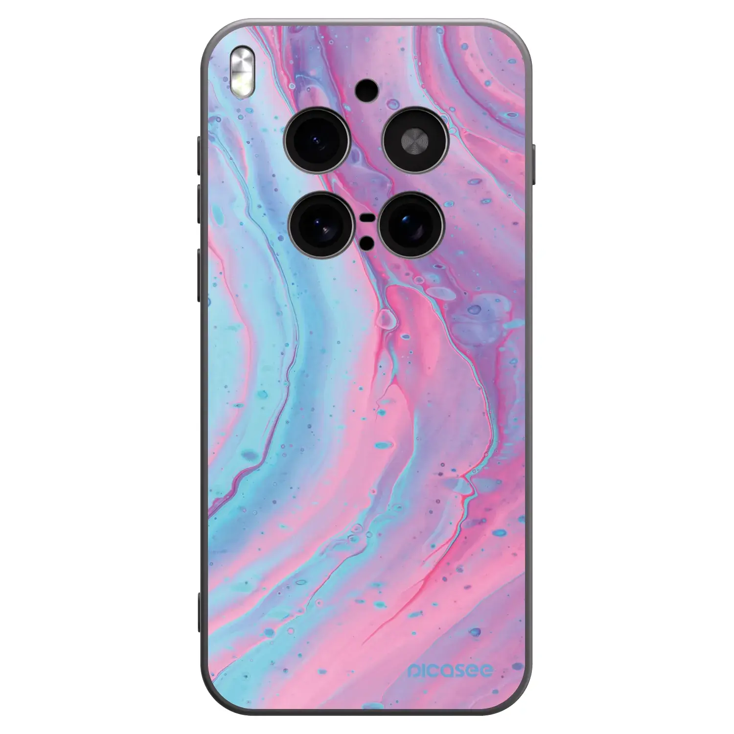 Silikonový černý obal pro Vivo X300 Pro - Pink liquid