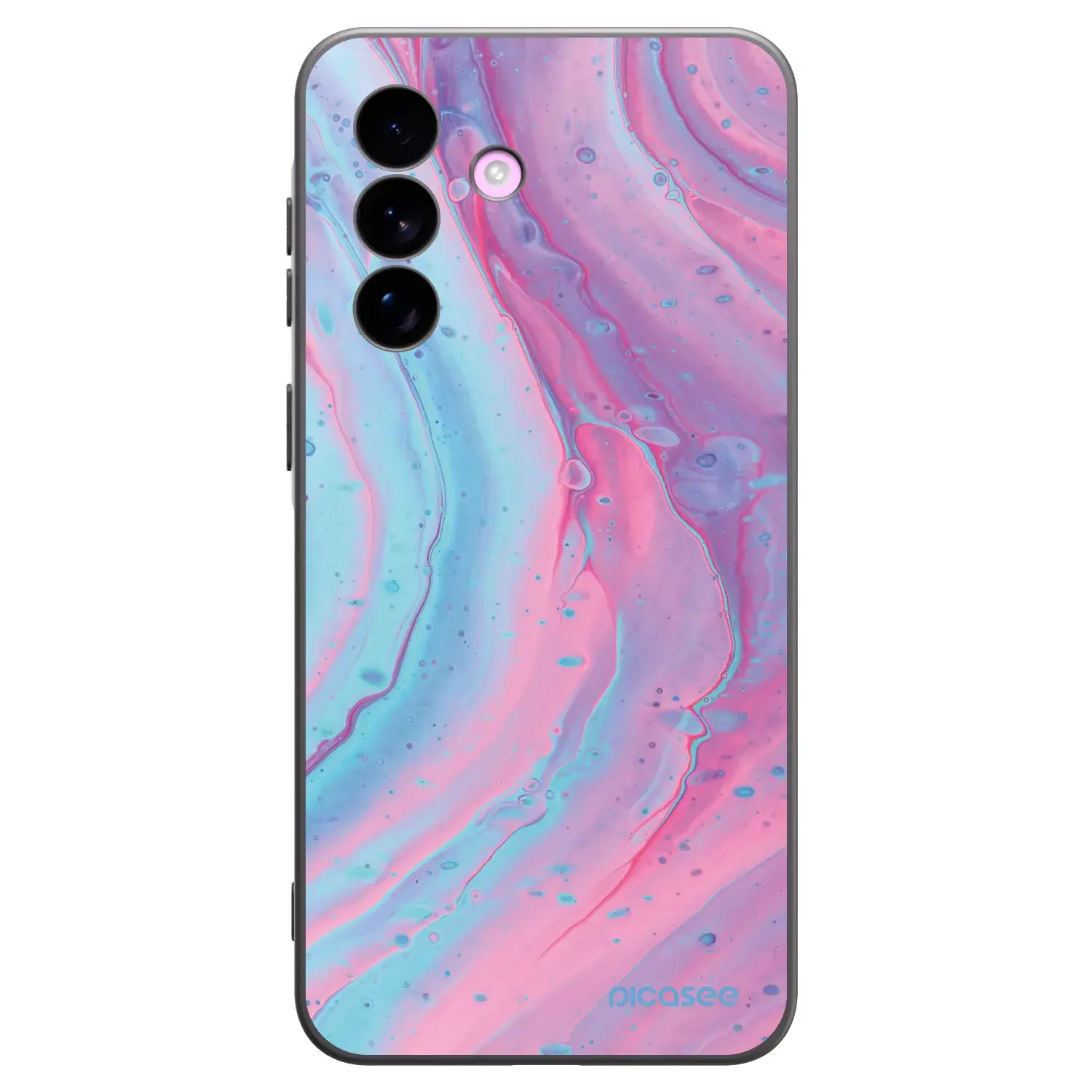Silikonový černý obal pro Samsung Galaxy A57 5G - Pink liquid