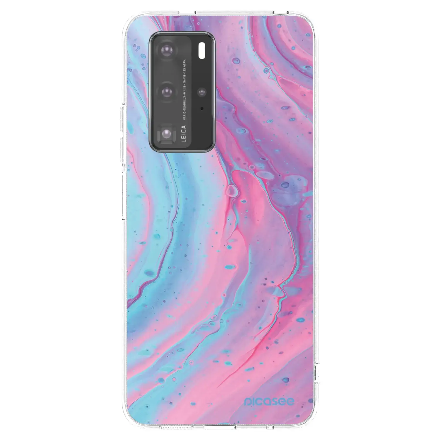 Silikonový průhledný obal pro Huawei P40 Pro - Pink liquid